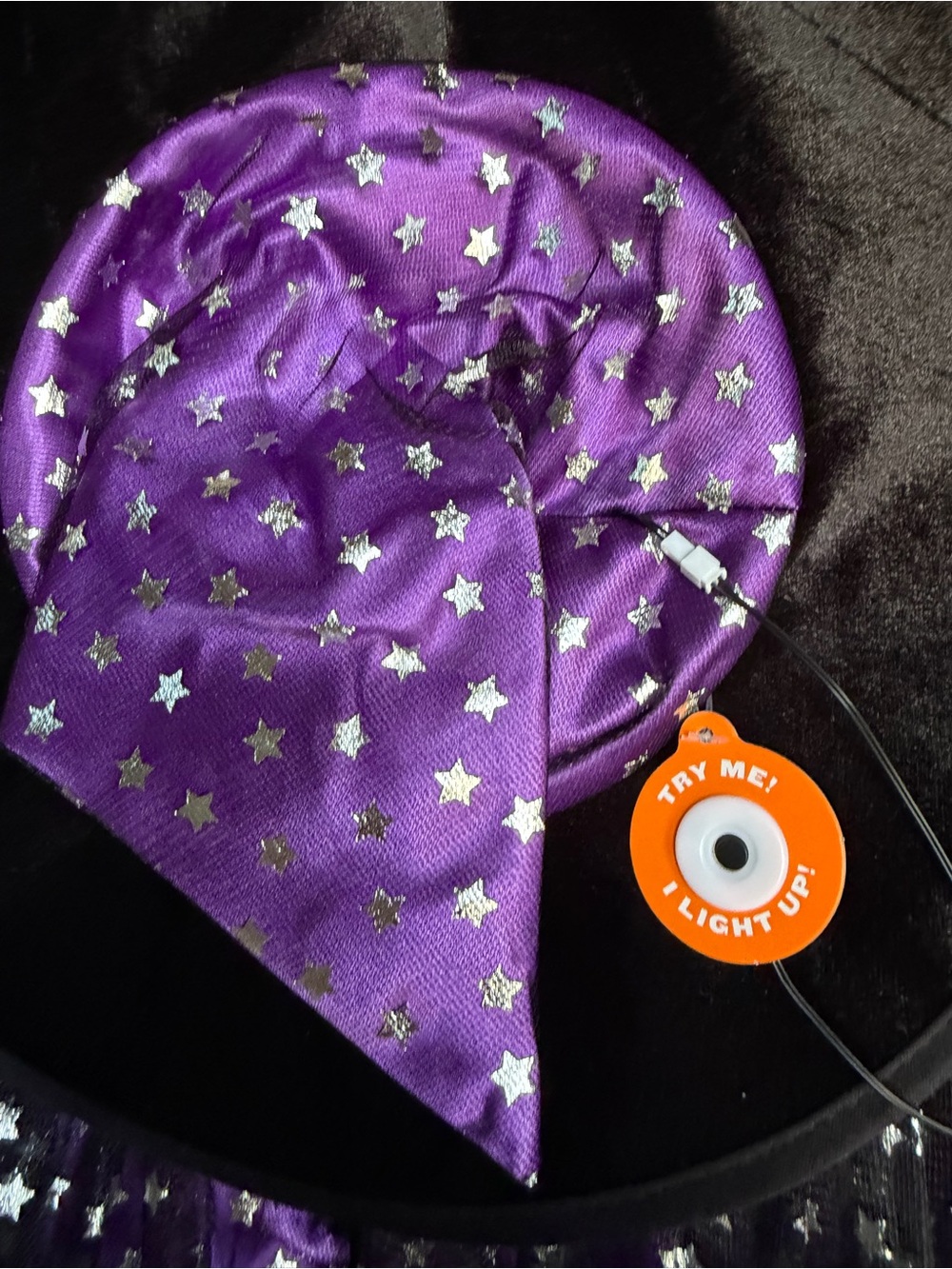 Girls Purple Sparkle Witch Costume with Hat - Kids Halloween - Picture 7 of 7